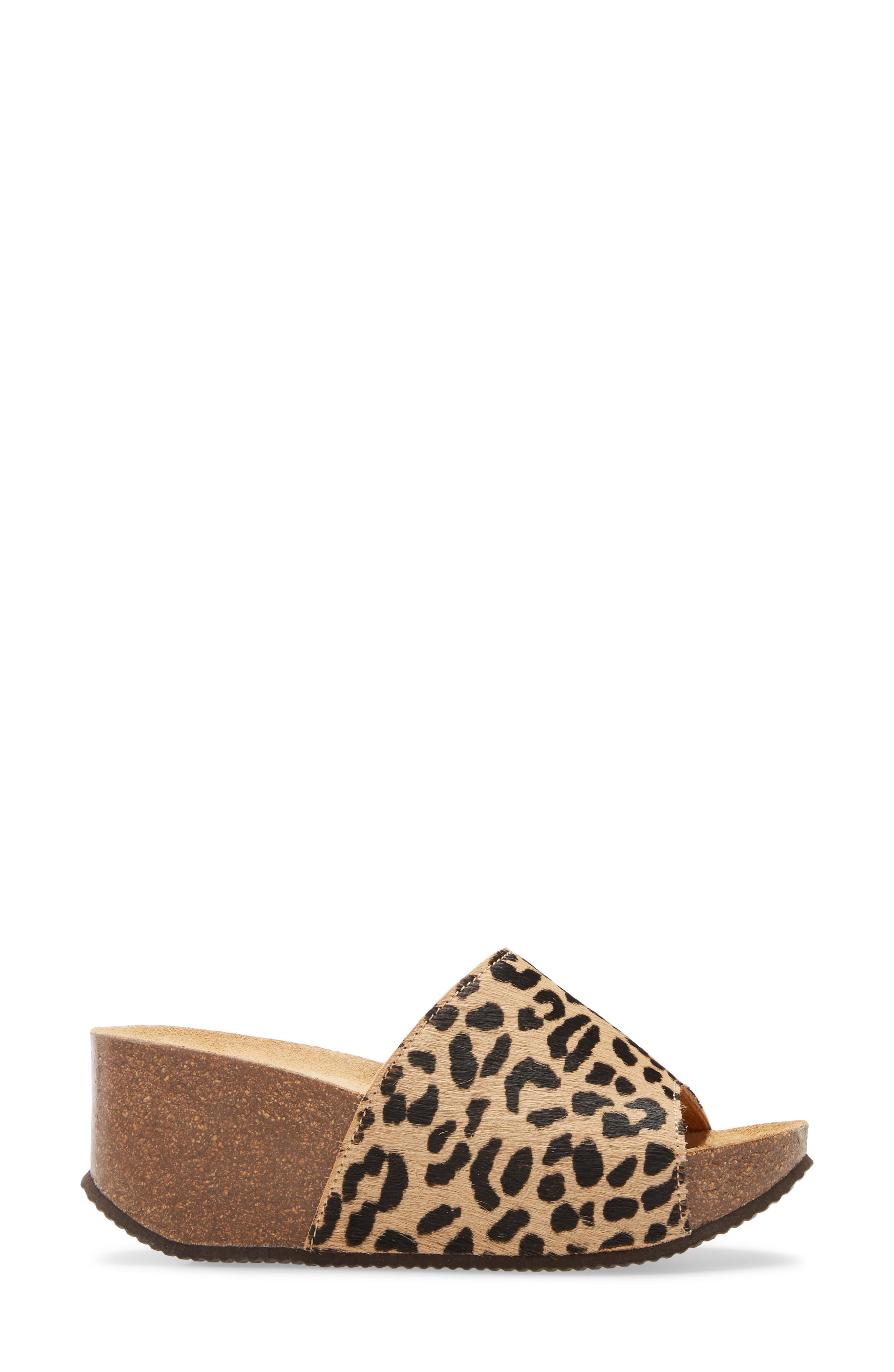 Chocolat Blu Abella Leopard Print Genuine Calf Hair Mule, Alternate, color, 