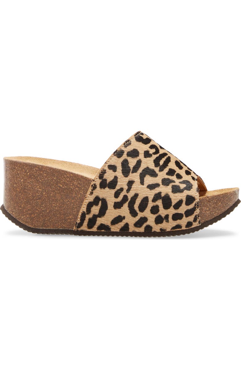 Chocolat Blu Abella Leopard Print Genuine Calf Hair Mule, Alternate, color,