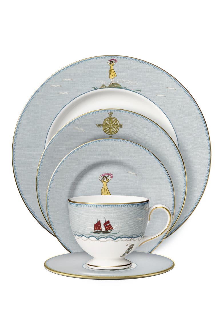 Sailor's Farewell 5-Piece Place Setting, Main, color, GREY