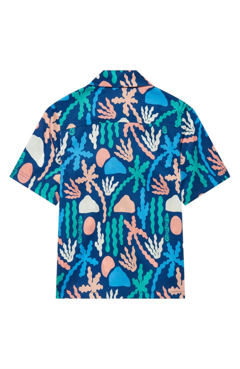 Boardies Kids' Palm Springs Button Up Shirt, Alternate, color, Navy