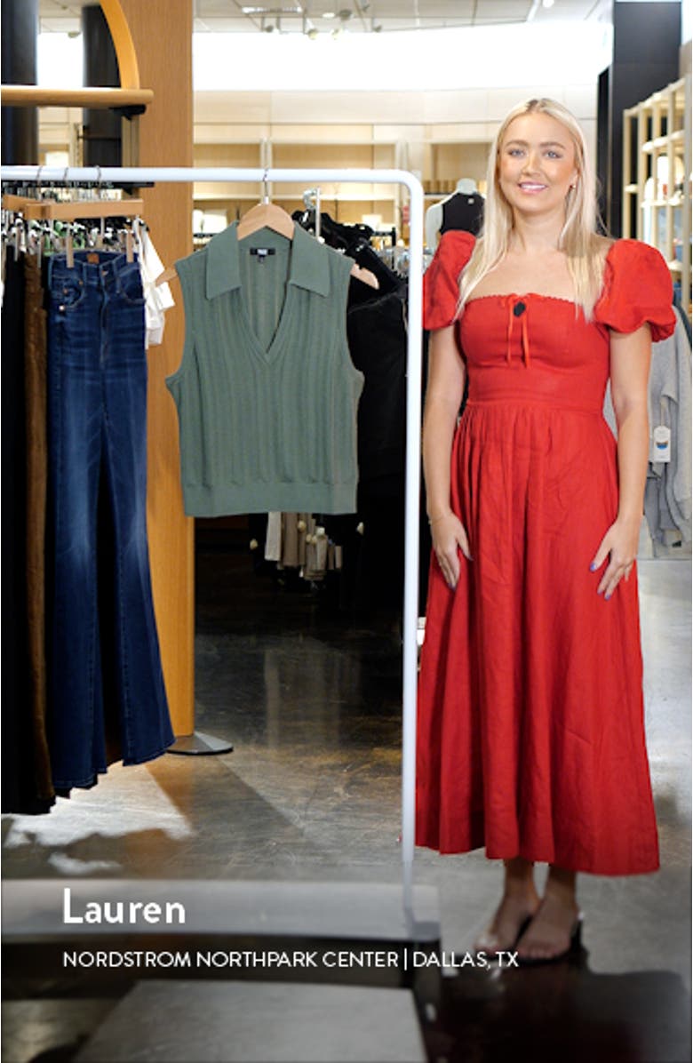 Rossana Sleeveless Pointelle Polo Sweater, sales video thumbnail