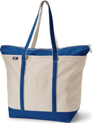 Land’s end tote bag made in USA Amazon.com: Lands' End Solid Zip Top Canvas Tote Black/black