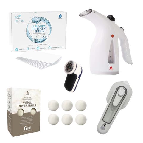 Steamer, Mini Iron & Fabric Shaver Laundry Set