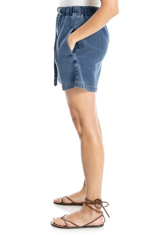 Max Studio Pleated Shorts In Blue