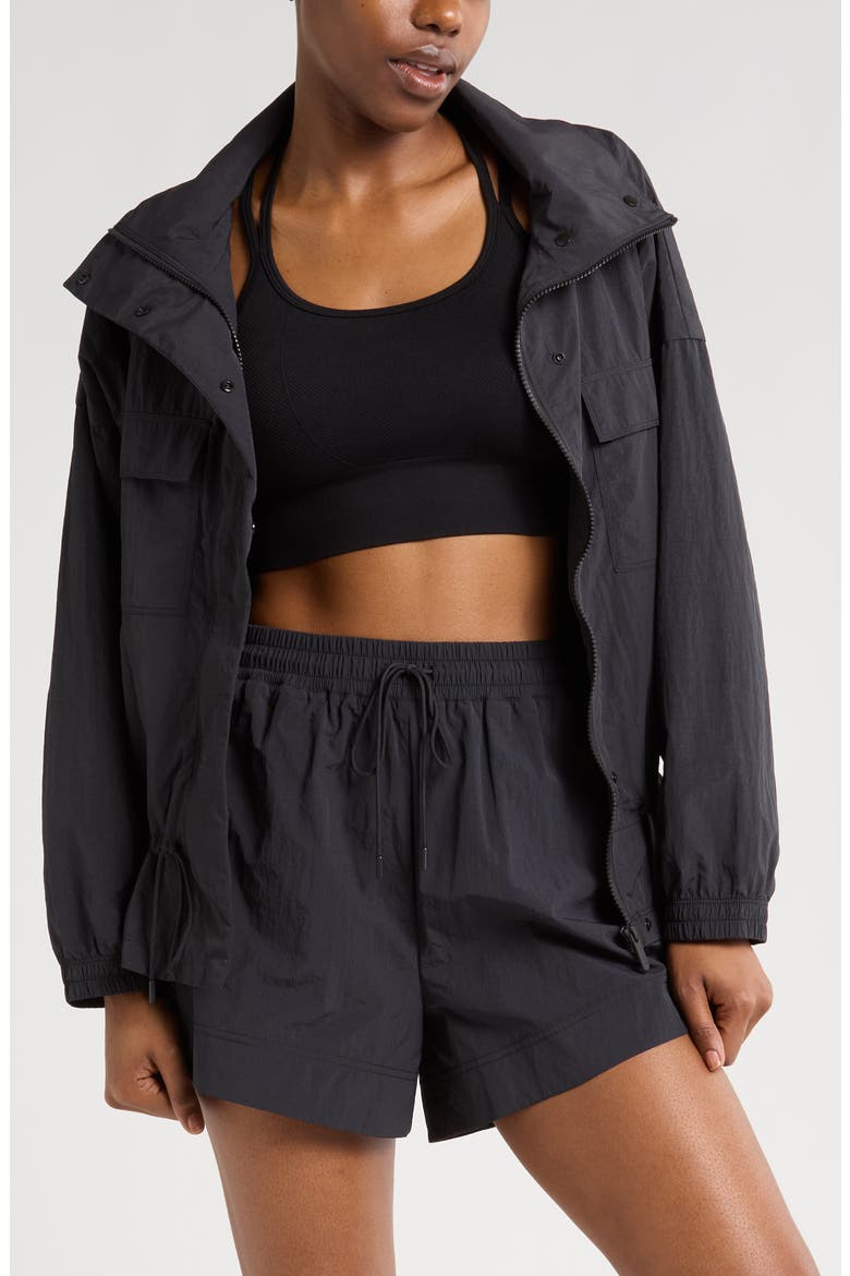 Road Trip Crinkle Jacket, Main, color, BLACK