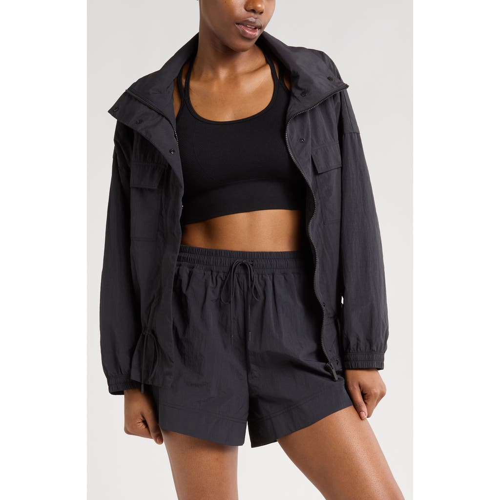 Shop Zella Road Trip Crinkle Jacket In Black