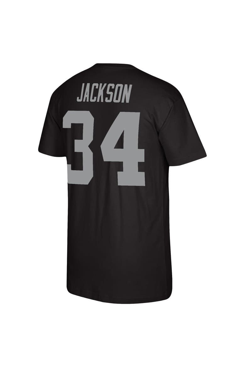 Men's Mitchell & Ness Bo Jackson Black Los Angeles Raiders Retired Player Name & Number T-Shirt, Alternate, color, Black