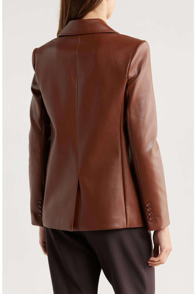 Becky Double Breasted Faux Leather Blazer, Alternate, color, ANISE