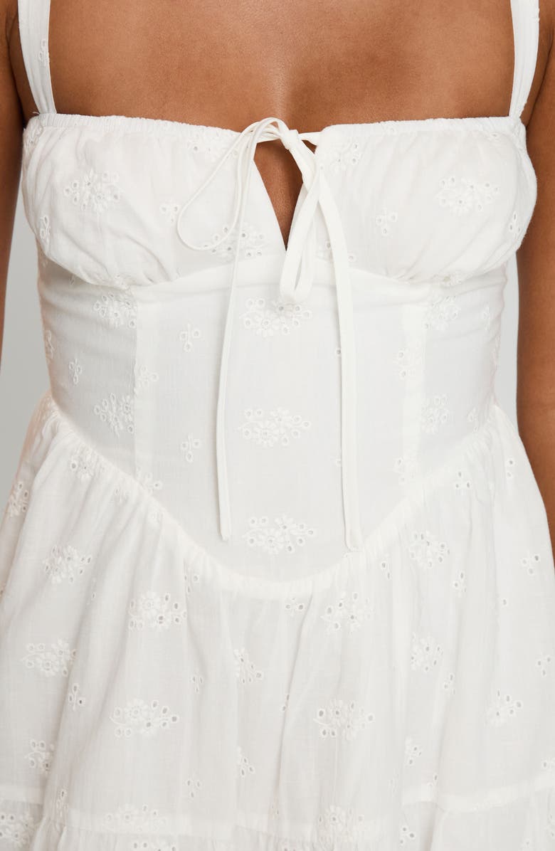 Princess Polly Anabelita Broderie Anglaise Cotton Minidress, Alternate, color, White