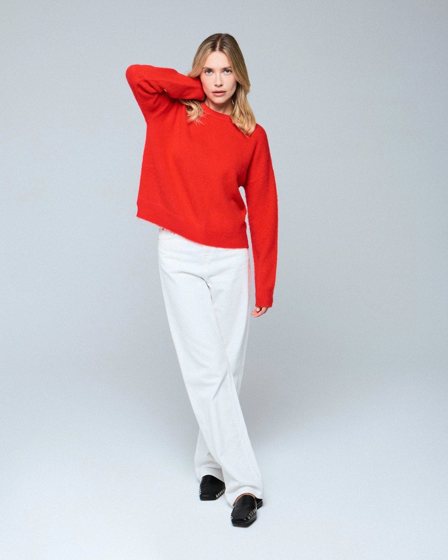 Wool Cashmere Knit  Pullover Crewneck Sweater - image 2