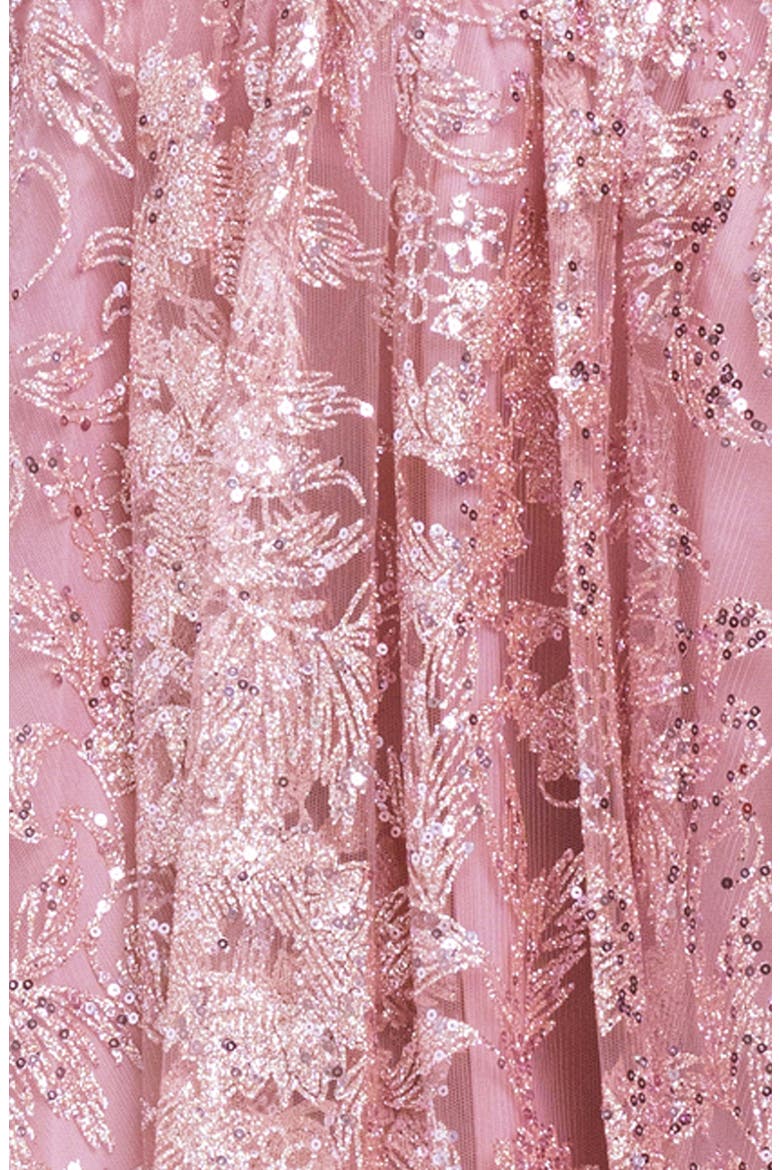 Sequin Corset Strapless Cocktail Minidress, Alternate, color, ROSE