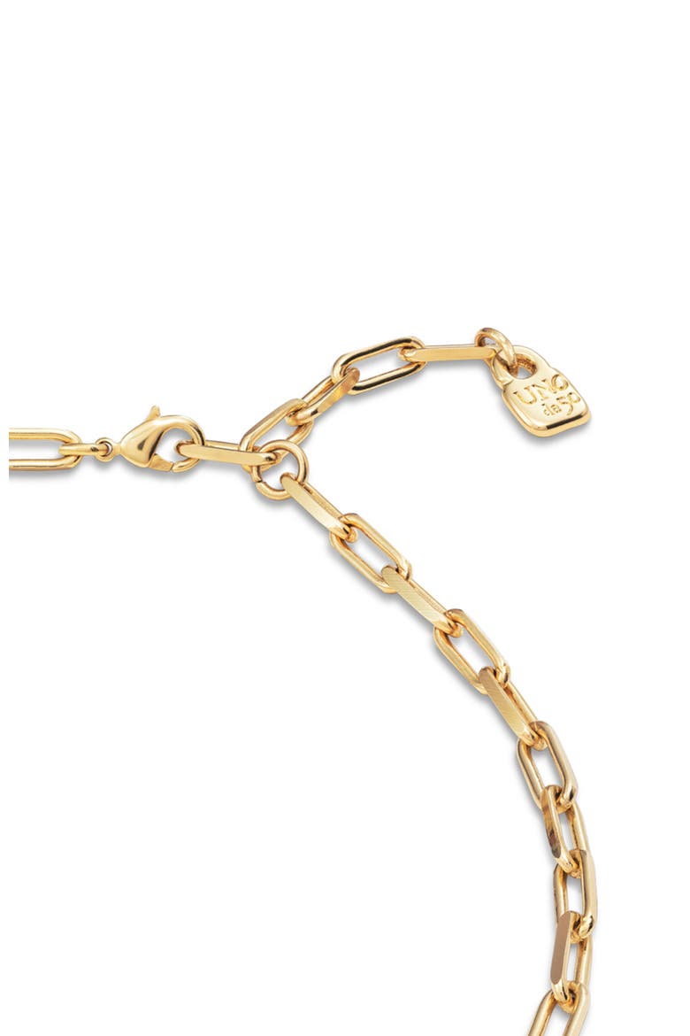 Mini Linkline Charm Necklace, Alternate, color, Gold
