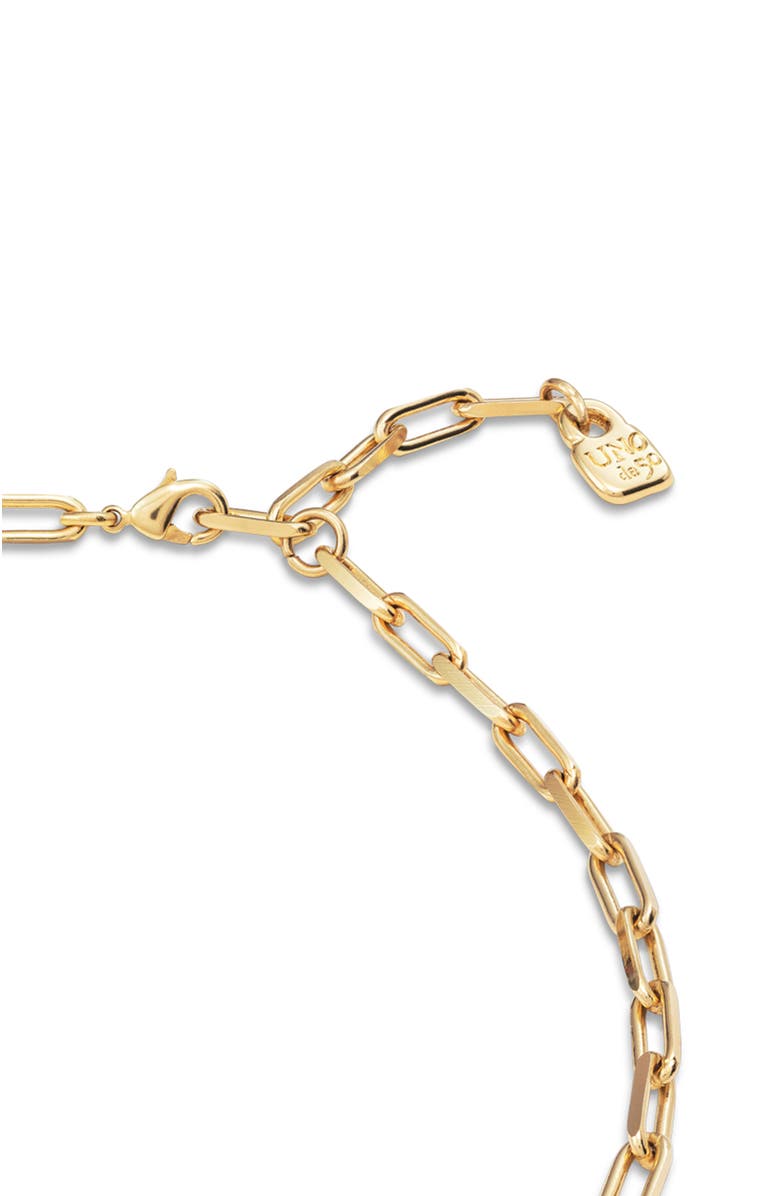 UNODE50 Mini Linkline Charm Necklace, Alternate, color, Gold