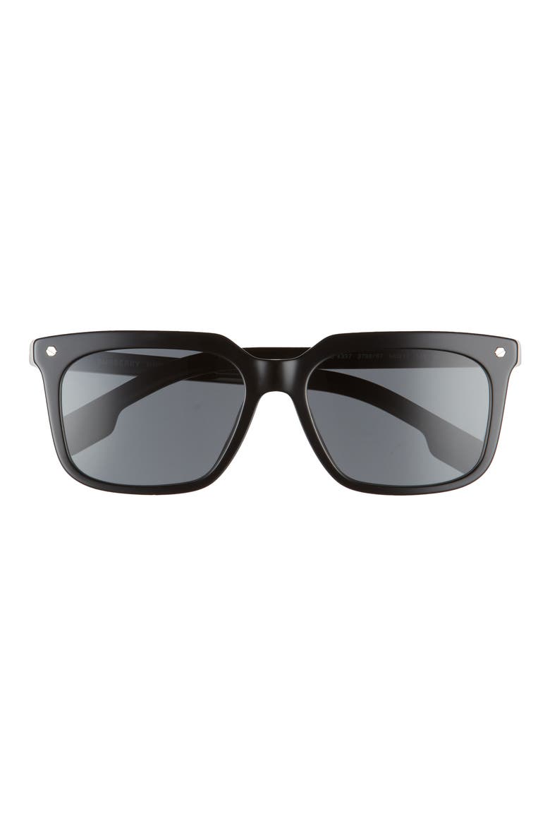 56mm Square Sunglasses, Main, color, BLACK