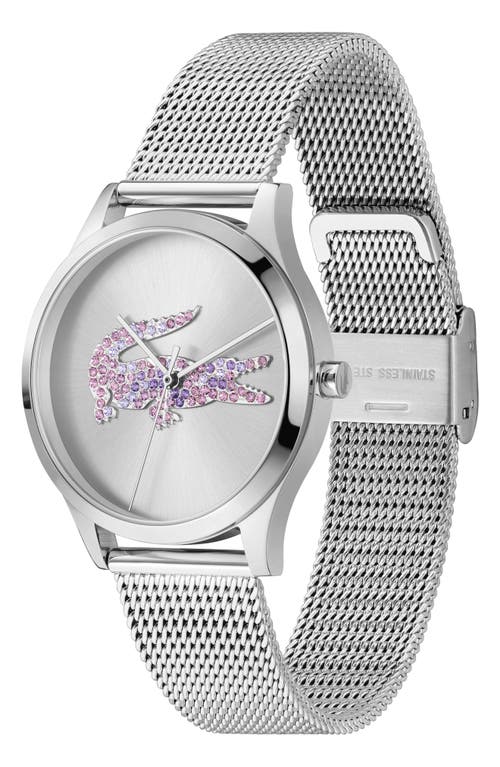 Lacoste Crocodelle Mesh Strap Watch, 36mm In Metallic