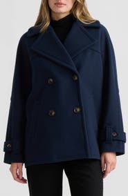 NVLT Faux Wool Double Breasted Short Coat