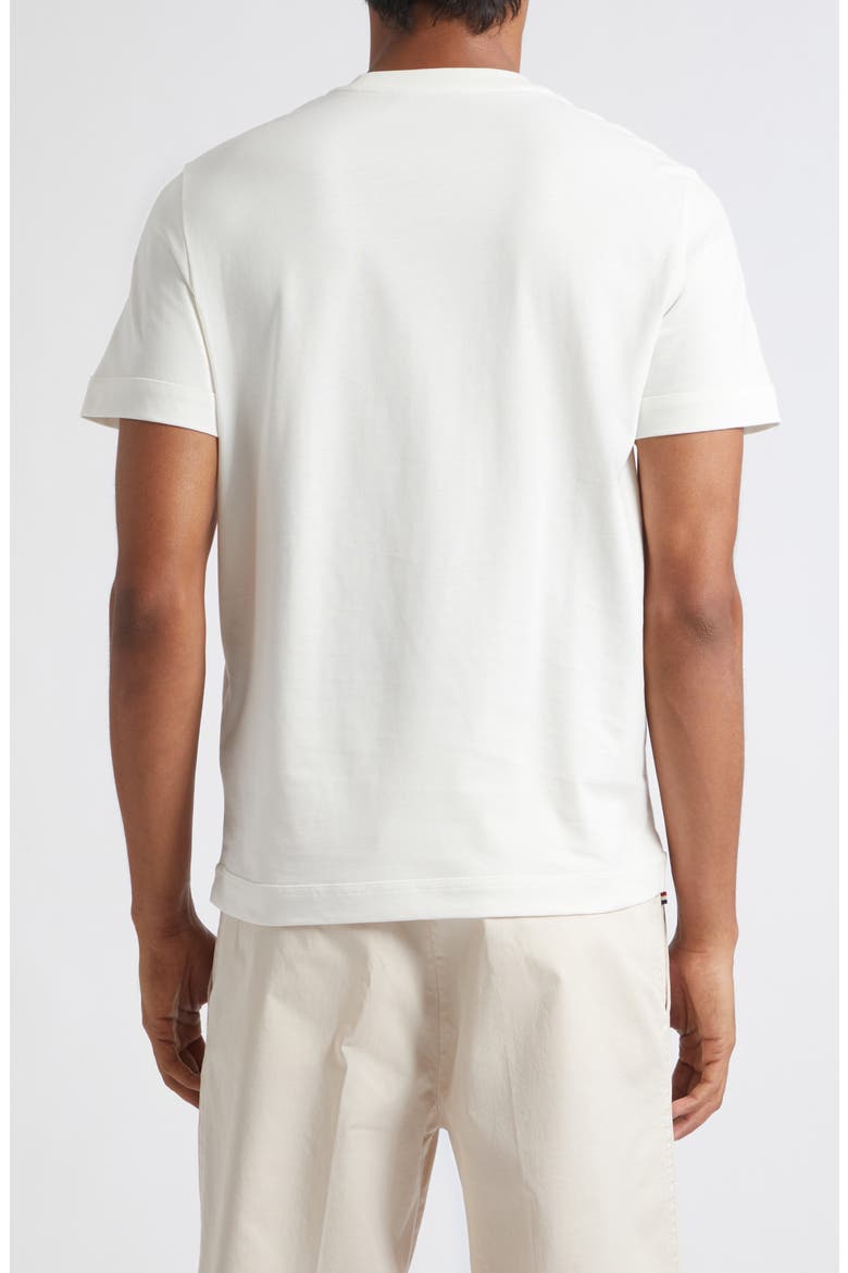 Leather Logo Patch Cotton T-Shirt, Alternate, color, SILK WHITE