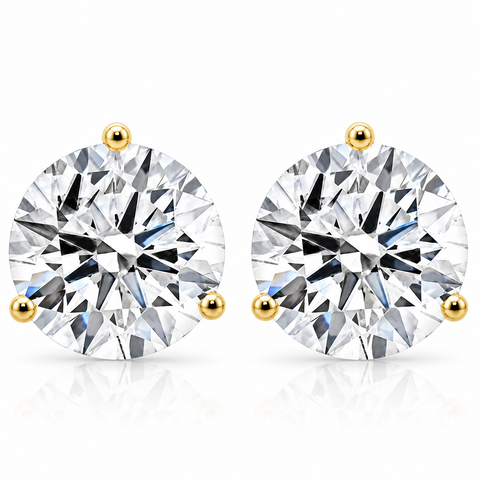 Certified 8 Ct tw 14k Gold Lab Grown Round-Cut Diamond Martini Studs