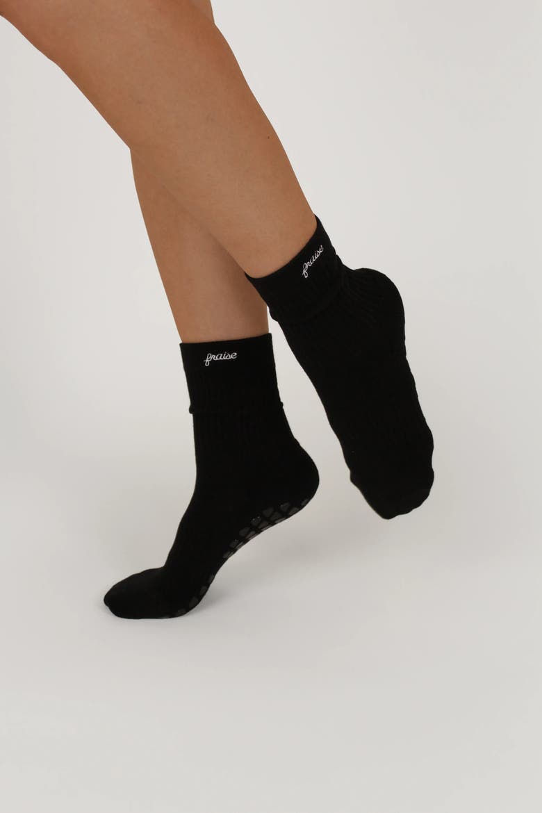 Script Grip Socks, Alternate, color, Onyx
