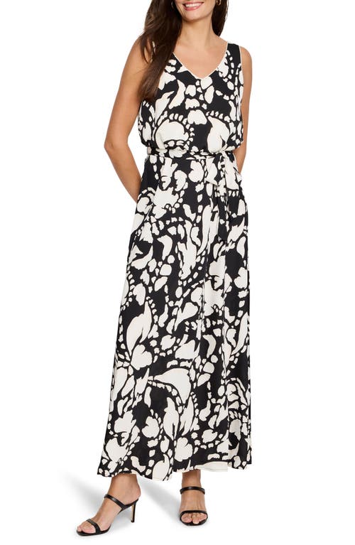 Nic + Zoe Nic+zoe Evening Petal Bianca Maxi Dress In Black Multi