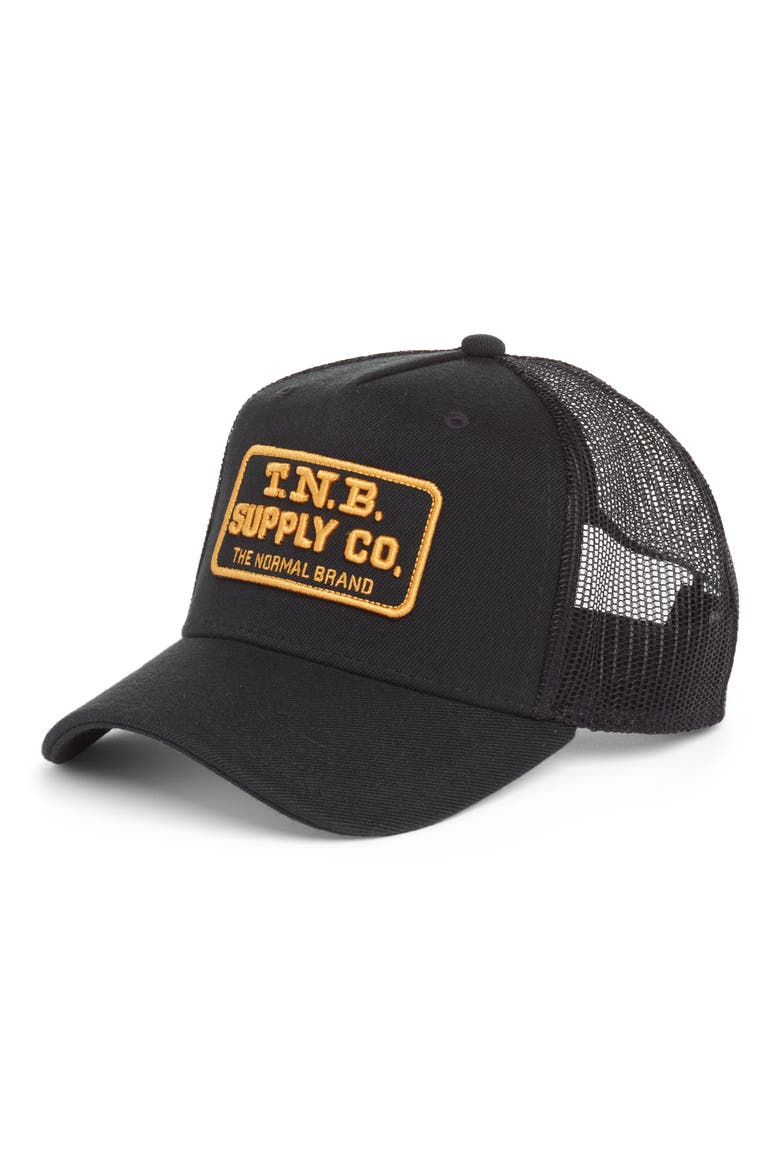 Supply Co. Trucker Hat, Main, color, BLACK