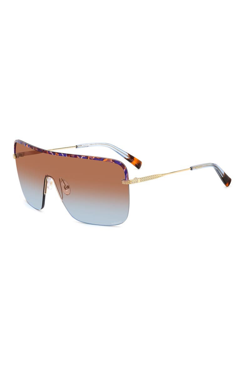99mm Shield Sunglasses, Alternate, color, GOLD BLUE HAVANA/ BROWN BLUE