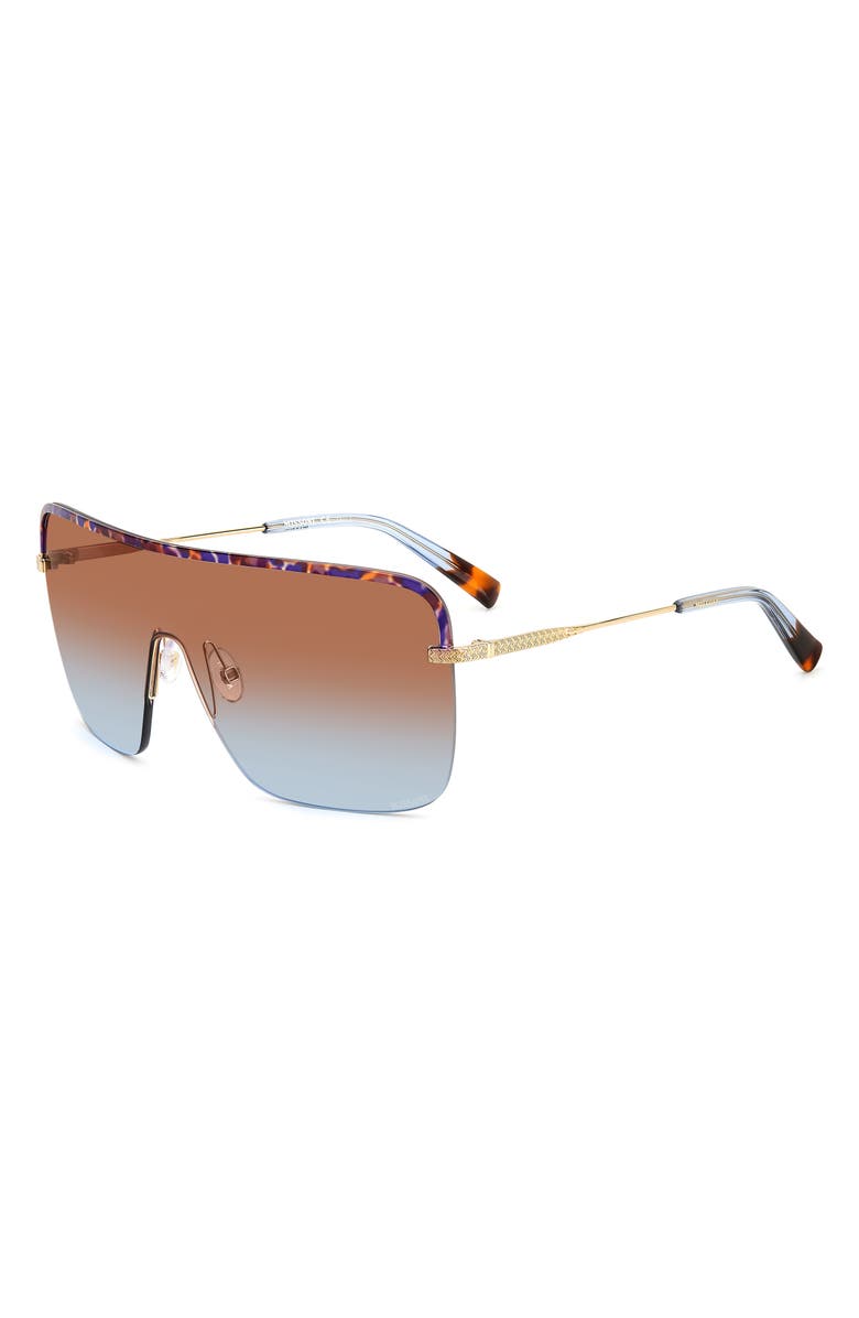 Missoni 99mm Shield Sunglasses, Alternate, color, Gold Blue Havana/ Brown Blue
