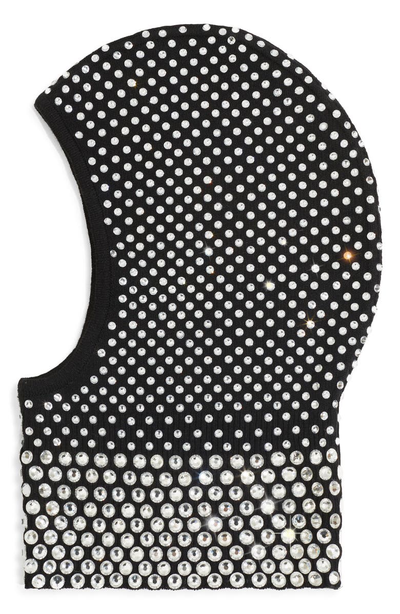 Ruslan Baginskiy Crystal Embellished Wool Blend Balaclava, Main, color, Black