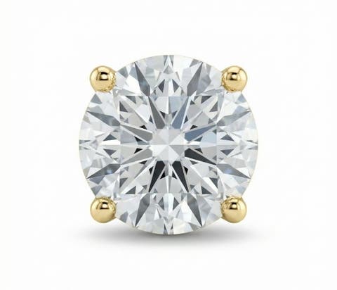 1/2 - 2 Ct Single Diamond Stud in 14k Gold One Earring Lab Grown