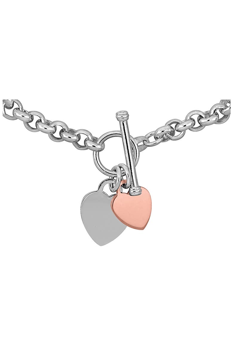 Double Heart Charm Link Bracelet, Alternate, color, MULTI-COLOR