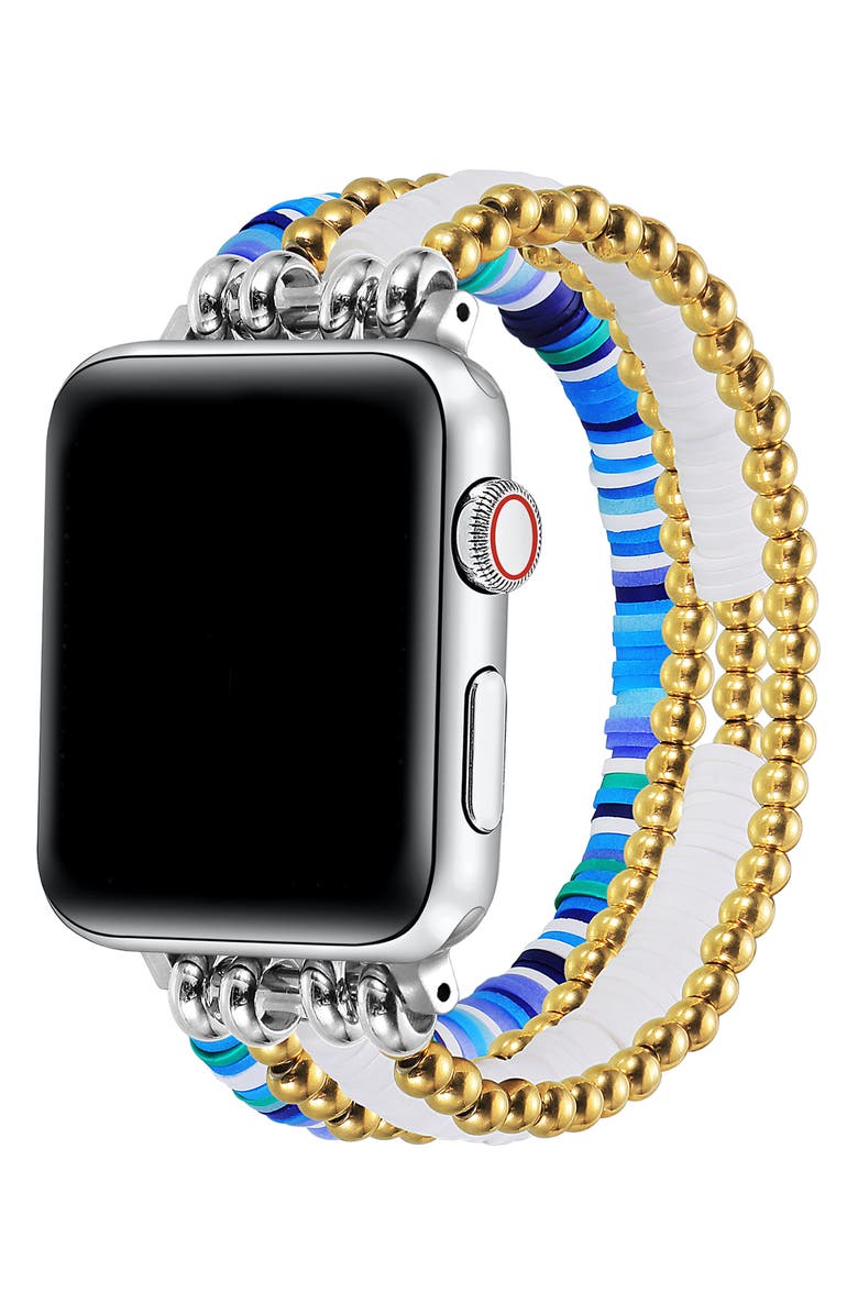 The Posh Tech Bestie Beaded Bracelet Apple Watch<sup>®</sup> Watchband, Alternate, color,