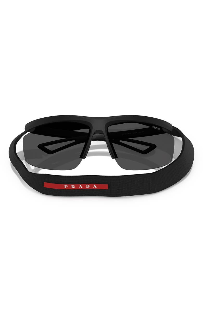 Prada Linea Rossa 96mm Pillow Sunglasses, Alternate, color, Matte Black