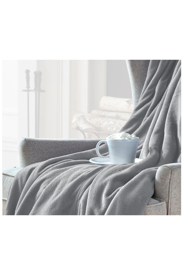 Microfleece Throw Blanket, Alternate, color, LIGHT GREY