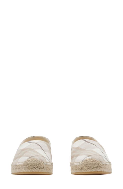 Burberry Mews Check Espadrille Flat In Cotton Ip Check