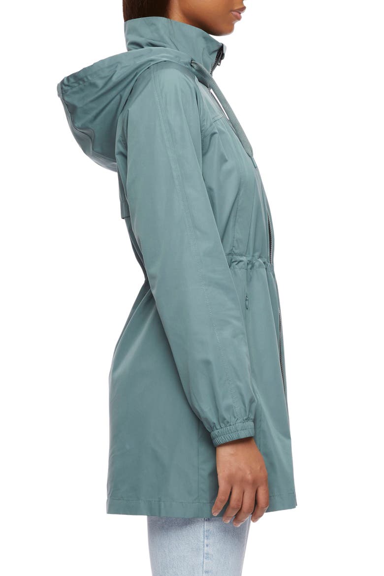 Rain Hooded Jacket, Alternate, color, EVERGREEN