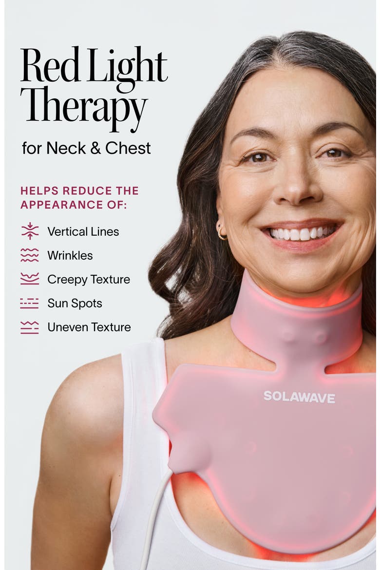 Neck & Chest Rejuvenating Red Light Therapy Mask, Alternate, color, PINK