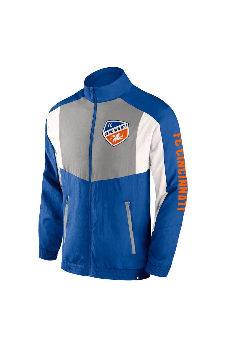 FANATICS Men's Fanatics Branded  Blue FC Cincinnati Net Goal Raglan Full-Zip Track Jacket, Alternate, color, 