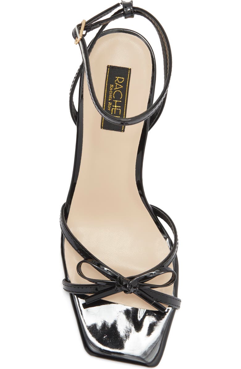 RACHEL Rachel Roy Sybil Bow Ankle Strap Sandal, Alternate, color, Black Patent