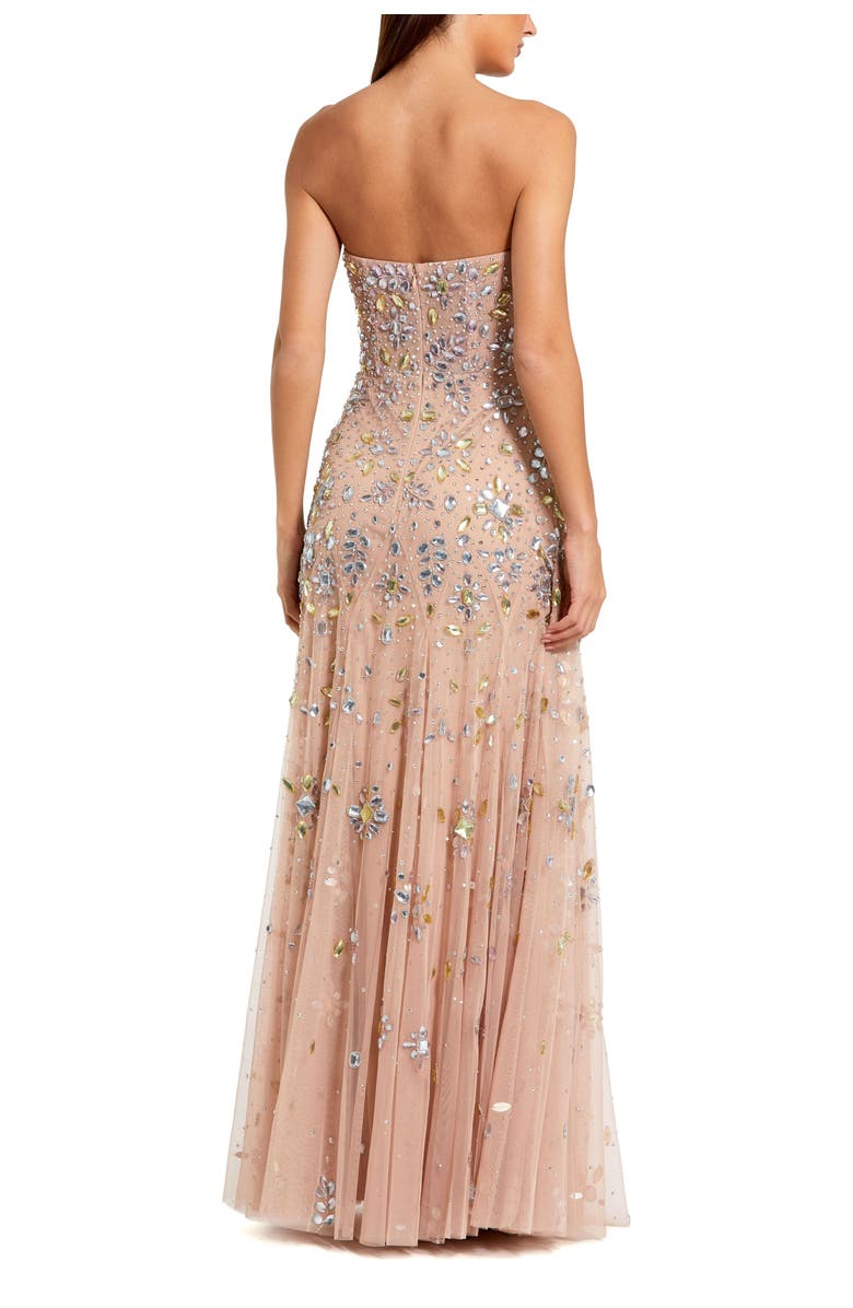 Mac Duggal Strapless Sweetheart Embellished Net Gown, Alternate, color, Light Rose