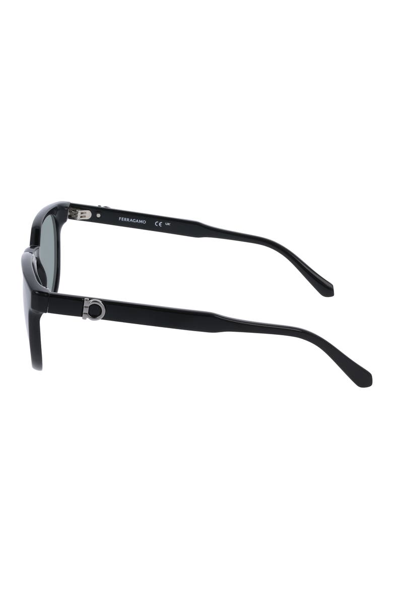 53mm Round Sunglasses, Alternate, color, BLACK