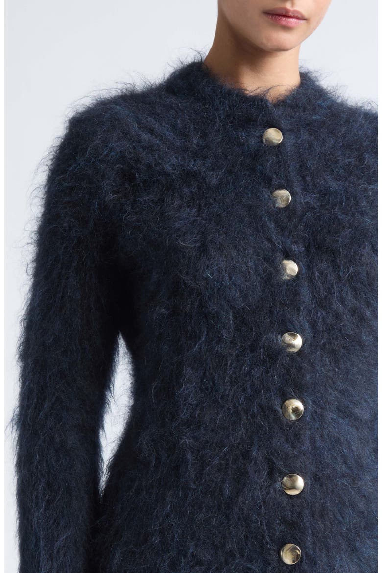 Aniza Brushed Mohair Blend Cardigan, Alternate, color, NAVY/ BLACK