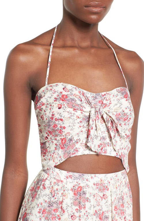 Wayf Floral Print Halter Midi Dress