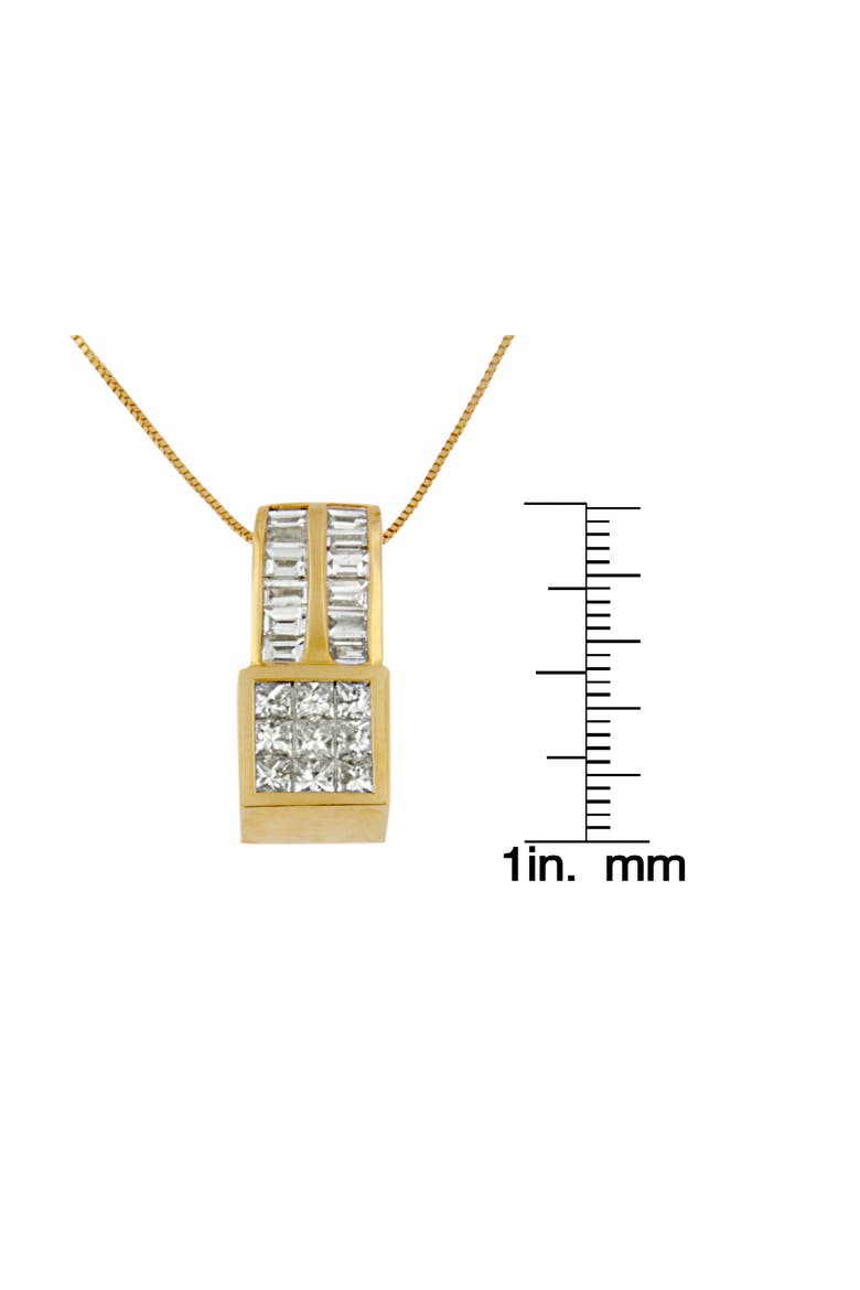 14K Yellow Gold 1 1/4 cttw Geometric Inspired Diamond Pendant Necklace, Alternate, color, Yellow