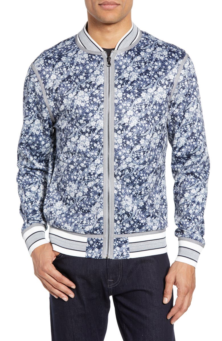 Vince Camuto Slim Fit Reversible Bomber Jacket, Alternate, color, 