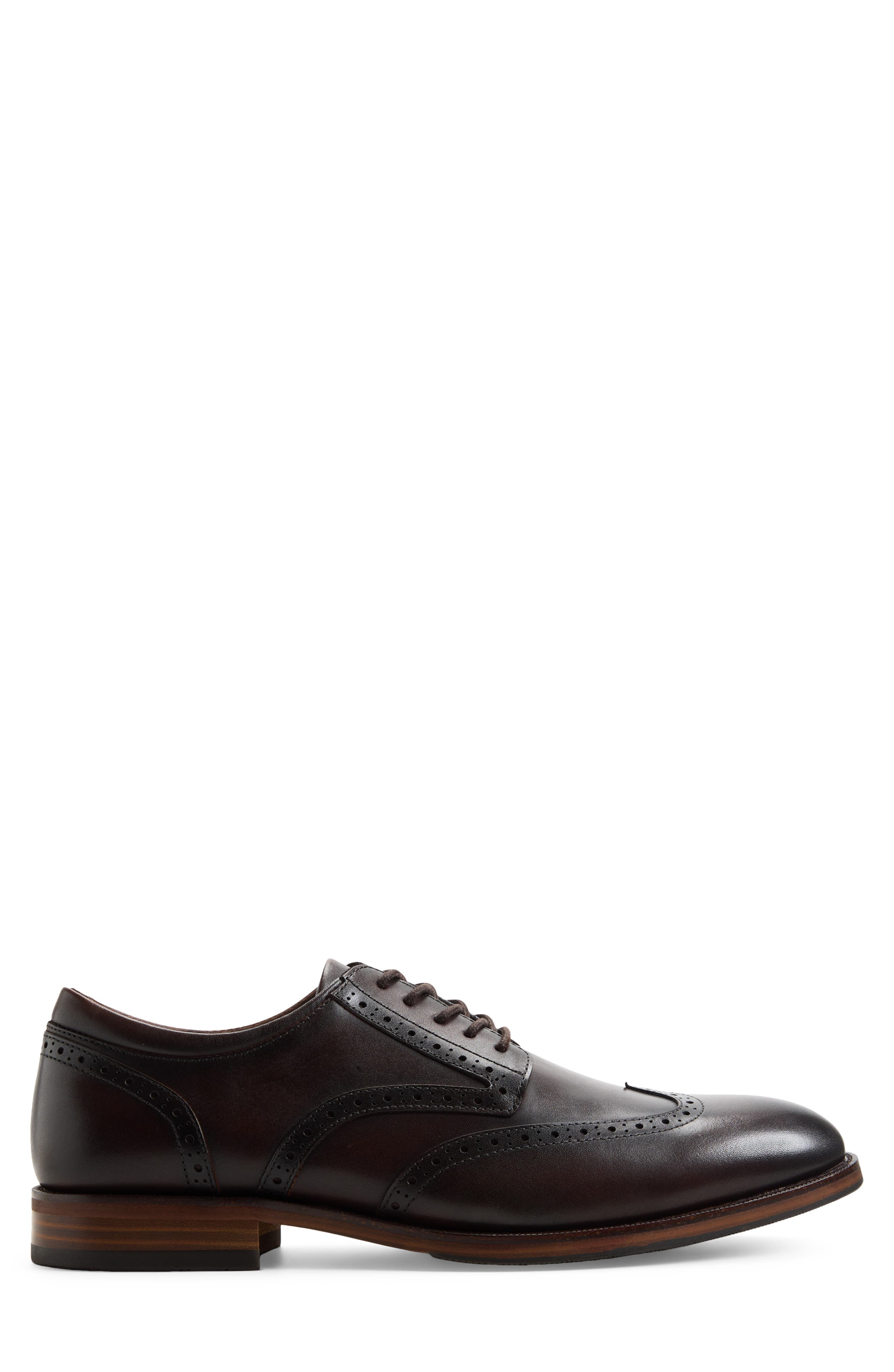 ALDO Harington Wingtip Derby, Alternate, color, Dark Brown