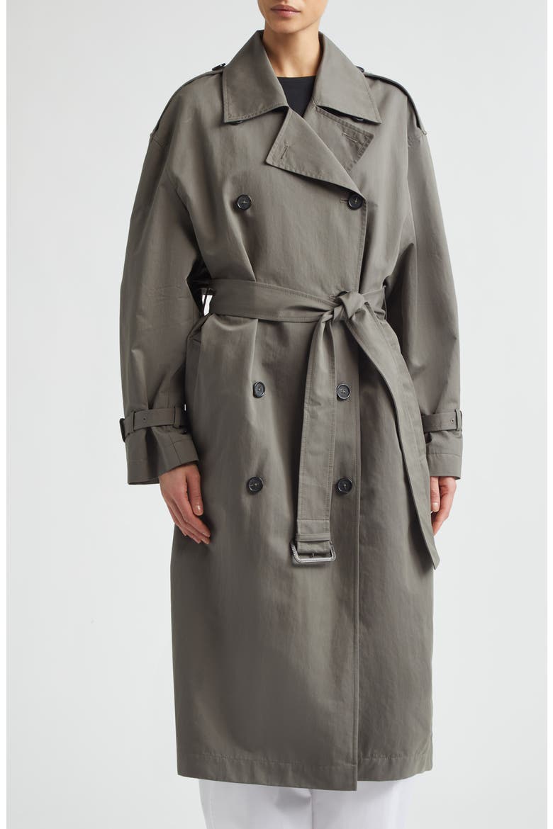 Crisp Organic Cotton & Nylon Trench Coat, Alternate, color, TAUPE