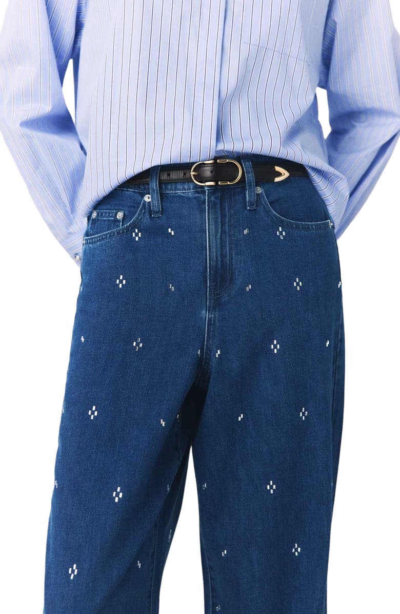 maje Wide jeans with rhinestones, Alternate, color, Blue