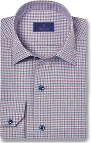 David Donahue Twill Check Sport Shirt