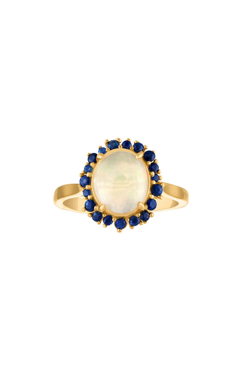 FZN 14K Gold Over Silver Opal & Sapphire Ring, Main, color, Gold/ Opal