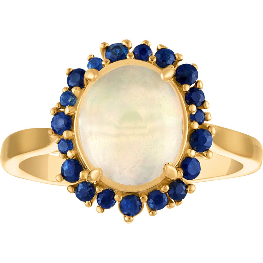 Fzn 14k Gold Over Silver Opal & Sapphire Ring
